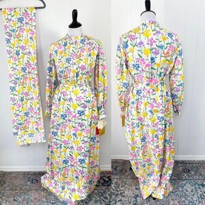 Nat Kaplan Couture Vintage 70s Floral Maxi Skirt Set Sz S* Saks Fifth Avenue NWT